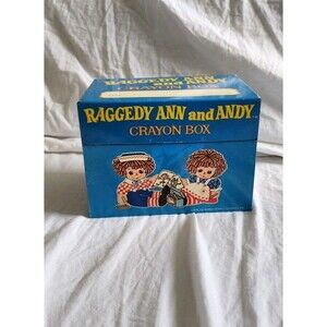 Raggedy Ann And Andy Crayon Box Bobbs-Merrill 1974 Vintage USA METAL Collectible